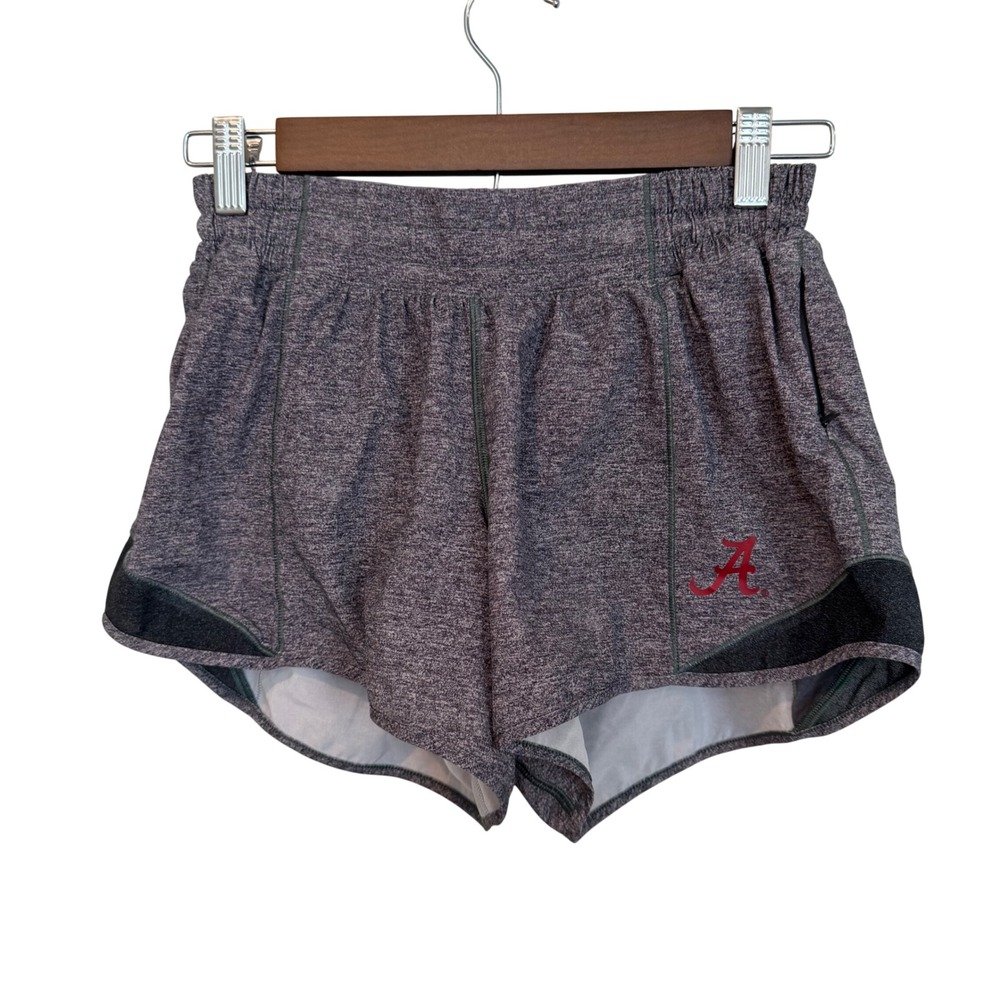 Lululemon Speed Up Shorts 6 Grey Alabama Crimson Tide Logo Running 4 Inch Inseam